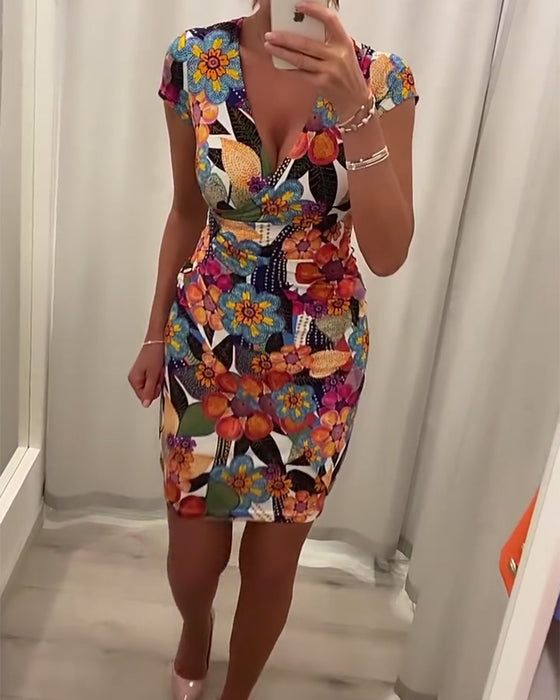 Deep V slim sexy dress