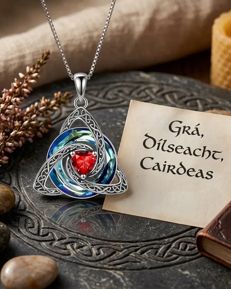Birthstone Celtic Trinity Knot Necklace ✨