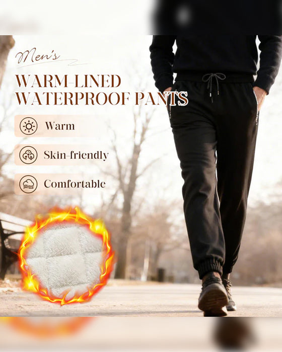 Men's Warm-Lined Waterproof Drawstring Trousers
