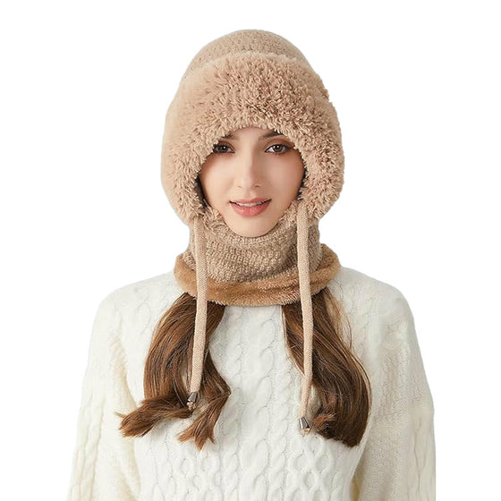 Wind-Resistant Outdoor Hat And Scarf For Women
