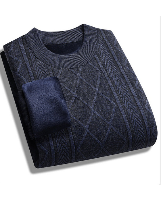 Men's Winter Plush-Lined Warm Knitted Sweater