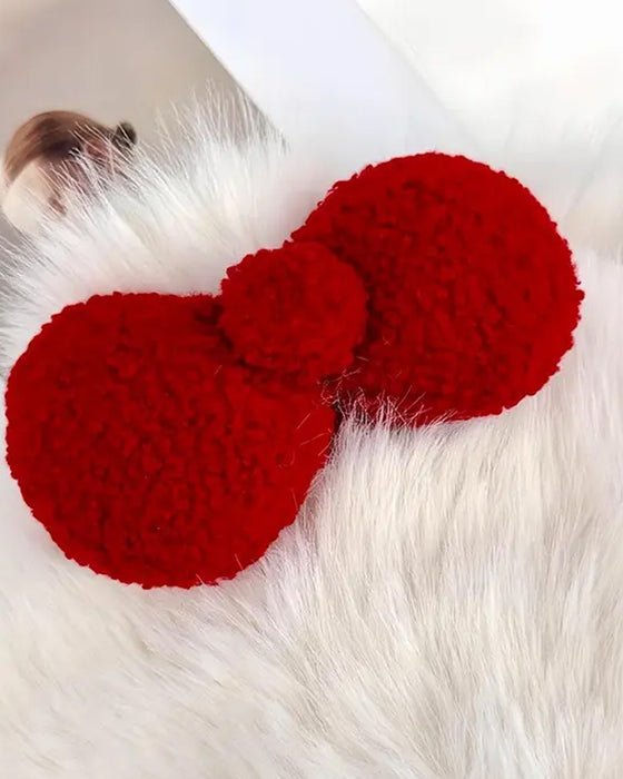 Cute Cat Ear Design Pom Pom Decor Plush Hat