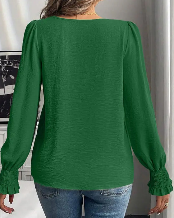 Women's Plain Casual Round Neck Top