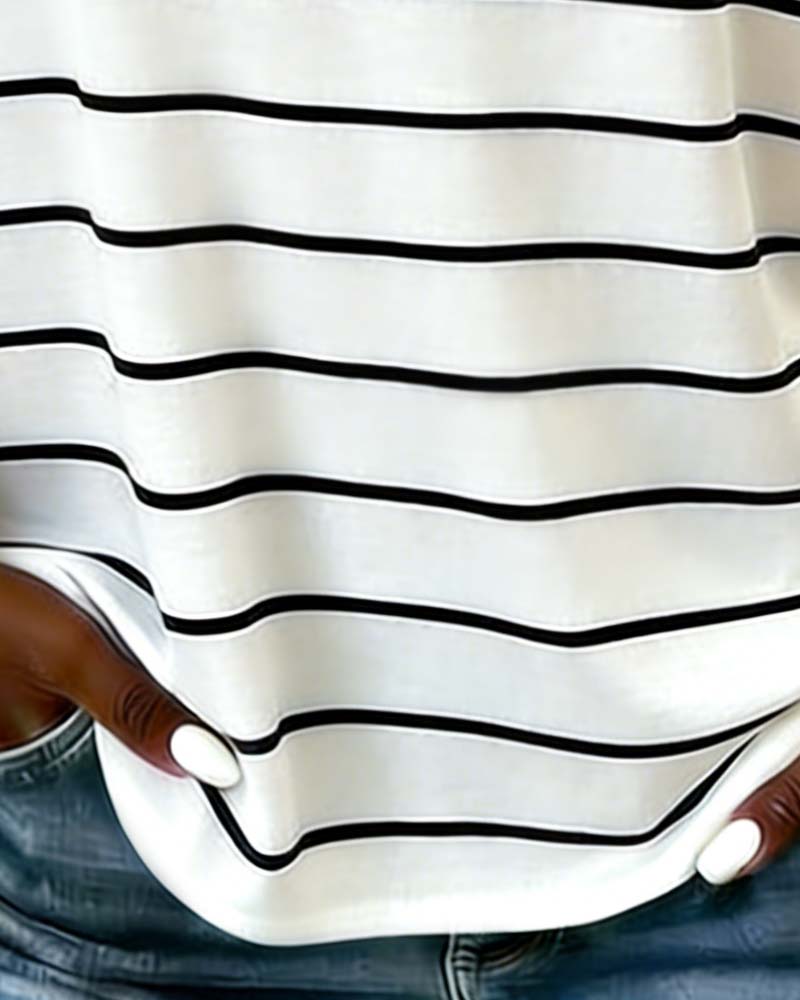 Striped Heart Sleeveless Top