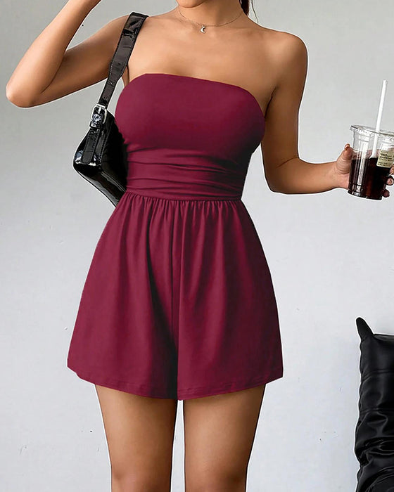 Bandeau Style One Piece Short Jumpsuit