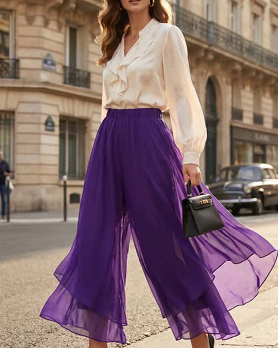Loose Asymmetrical Casual Wide-Leg Pants
