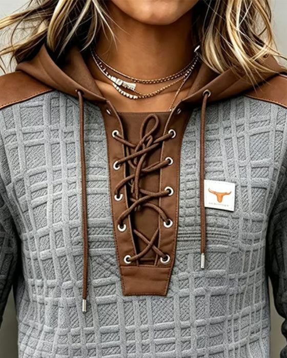 Tie Color-Block Hoodie