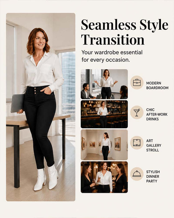 High Waist Pocket Button Skinny Pants