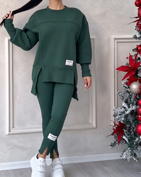 Printed Sweatshirt And Sweatpants Set
