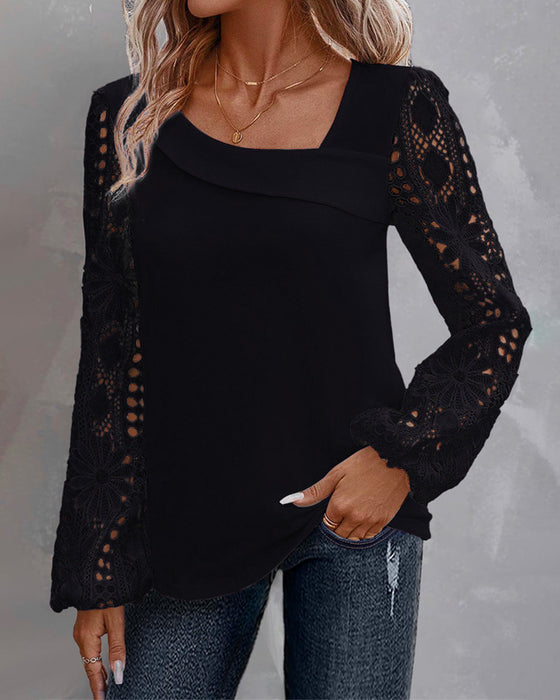 Casual Blouse with Lace