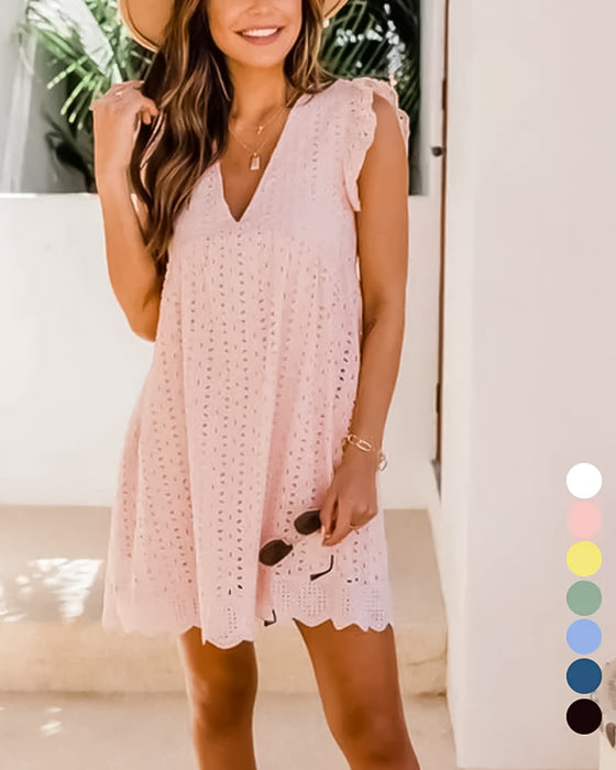 Lace above-knee dress