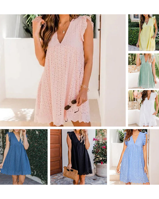 Lace above-knee dress