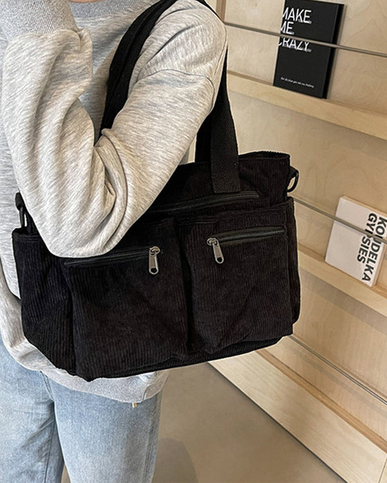 Solid color corduroy bag