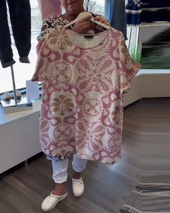 Casual round neck floral Blouse
