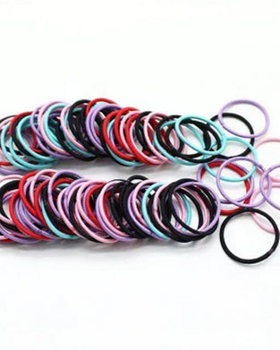 100pcs Set Colorful Girls Elastic Hair Ties