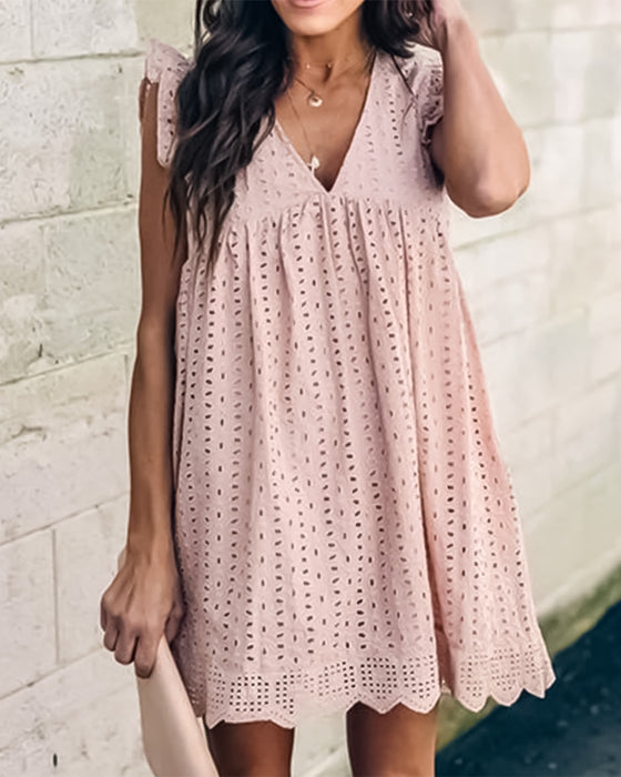 Lace above-knee dress