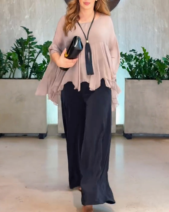 Temperament Solid Color Fashionable Blouse