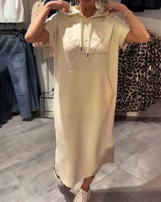 Hooded Casual Drawstring Dress