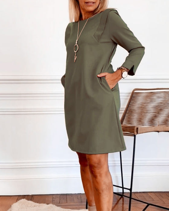 Elegant Shift dress with Long Sleeve