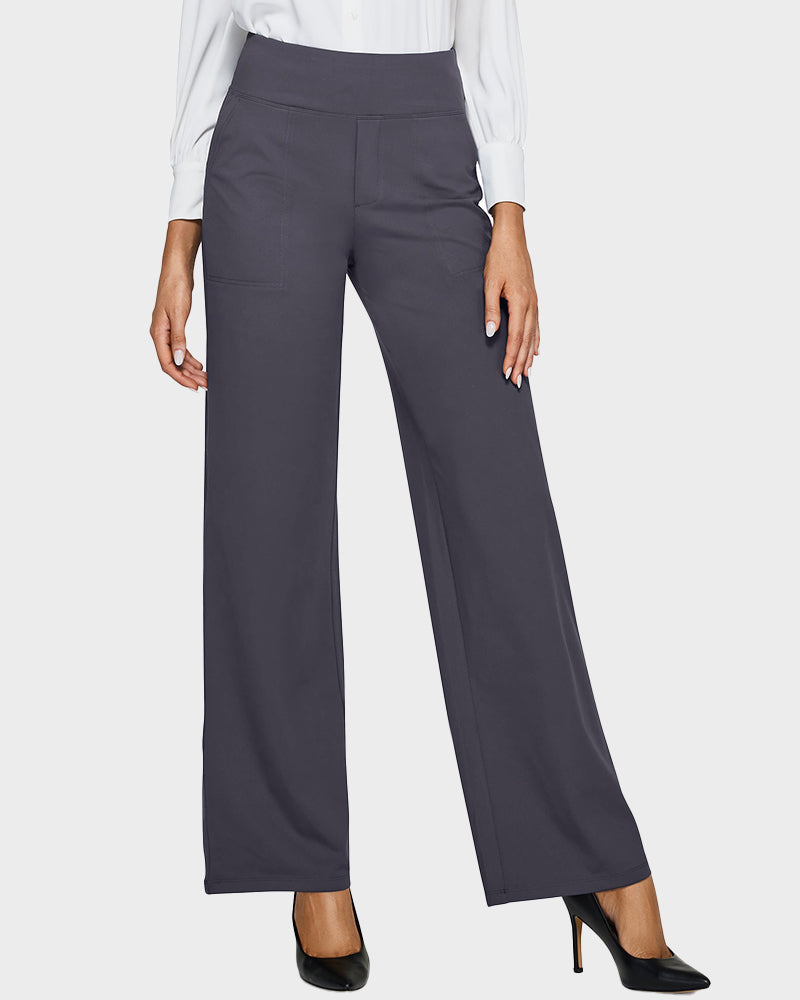 Women's High Waist Stretch Casual Yoga Wide Leg Pants