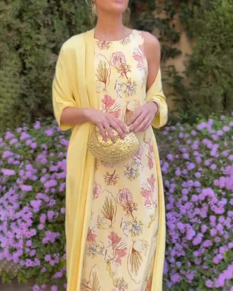 Sleeveless Maxi Dress + Matching Cardigan Set