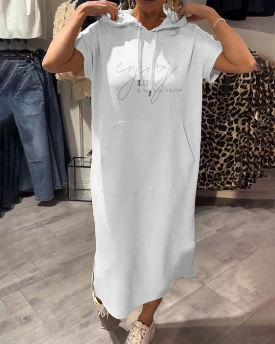 Hooded Casual Drawstring Dress