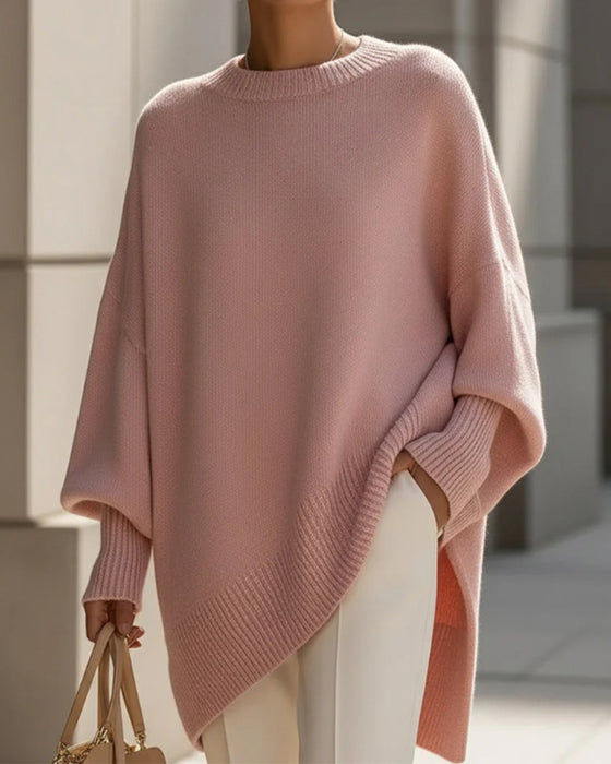 Round Neck Loose Mid-Length Jumper