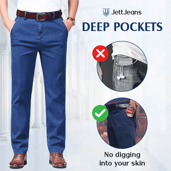 Men's Classic Straight Fit Stretch Jeans