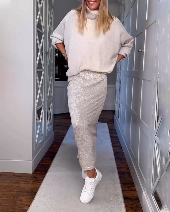 Solid color simple skirt