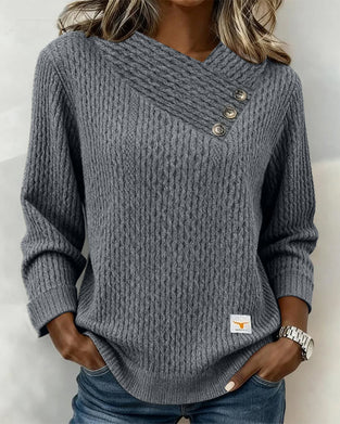 Casual Long-Sleeved Solid Color Sweatshirt