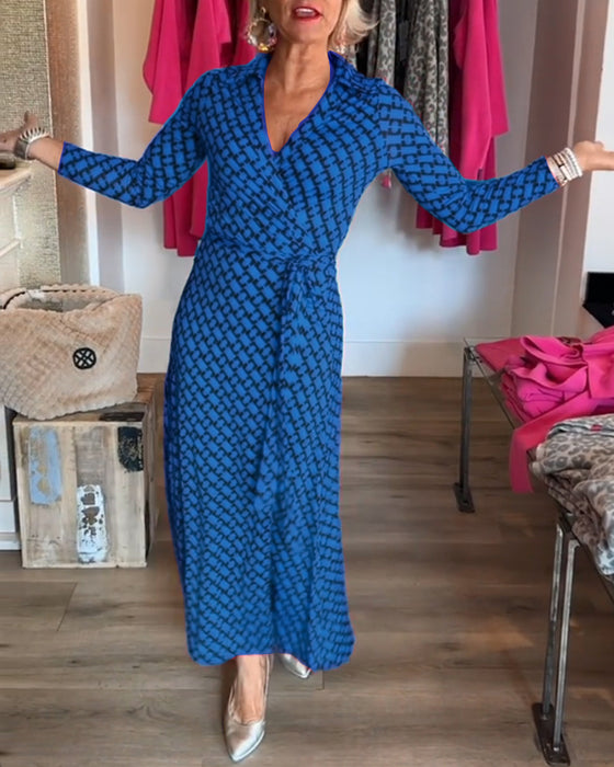 Elegant V Neck Maxi Dress