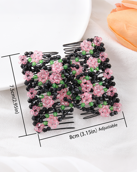 Elastic Beaded Hair Accessory Comb