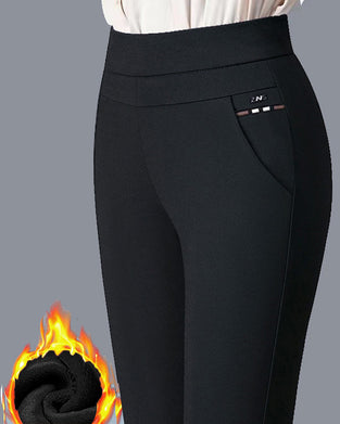 Pocket casual high waist trousers