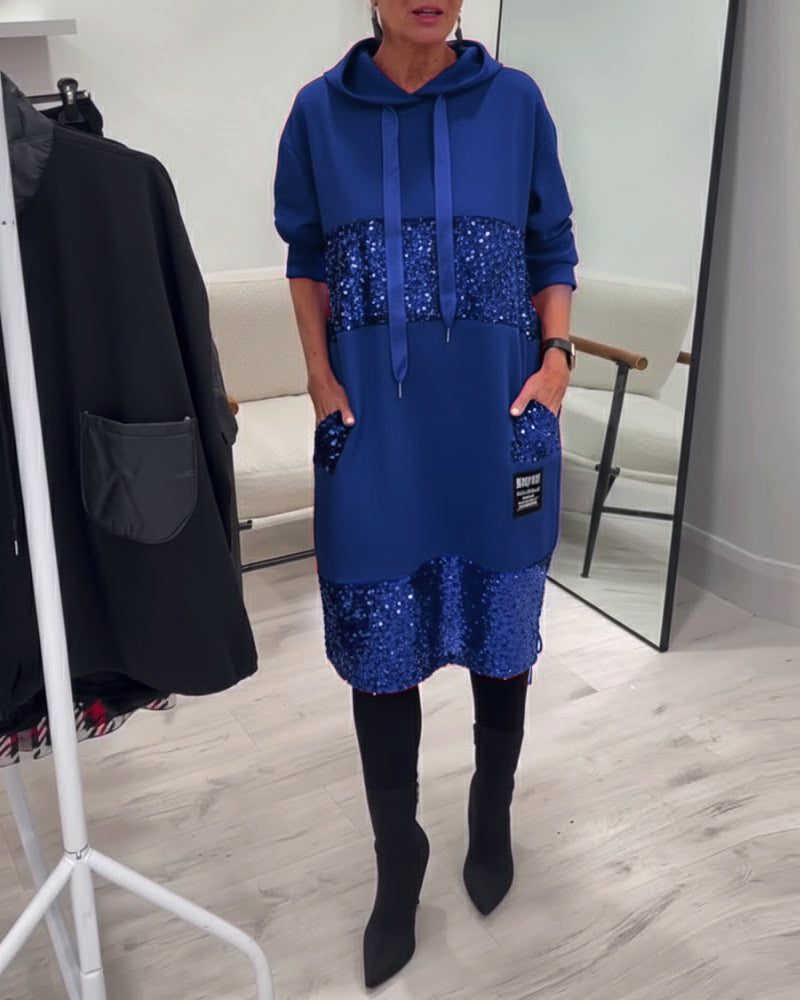 Hooded Fashion Patchwork Dress