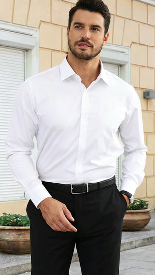 Men's Solid Long Sleeve Shirt