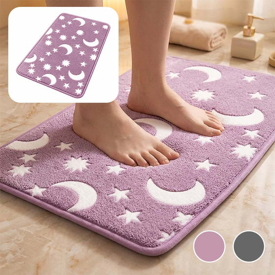 Glow-in-the-dark coral fleece floor mat