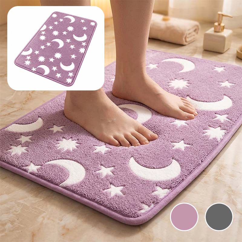 Glow-in-the-dark coral fleece floor mat