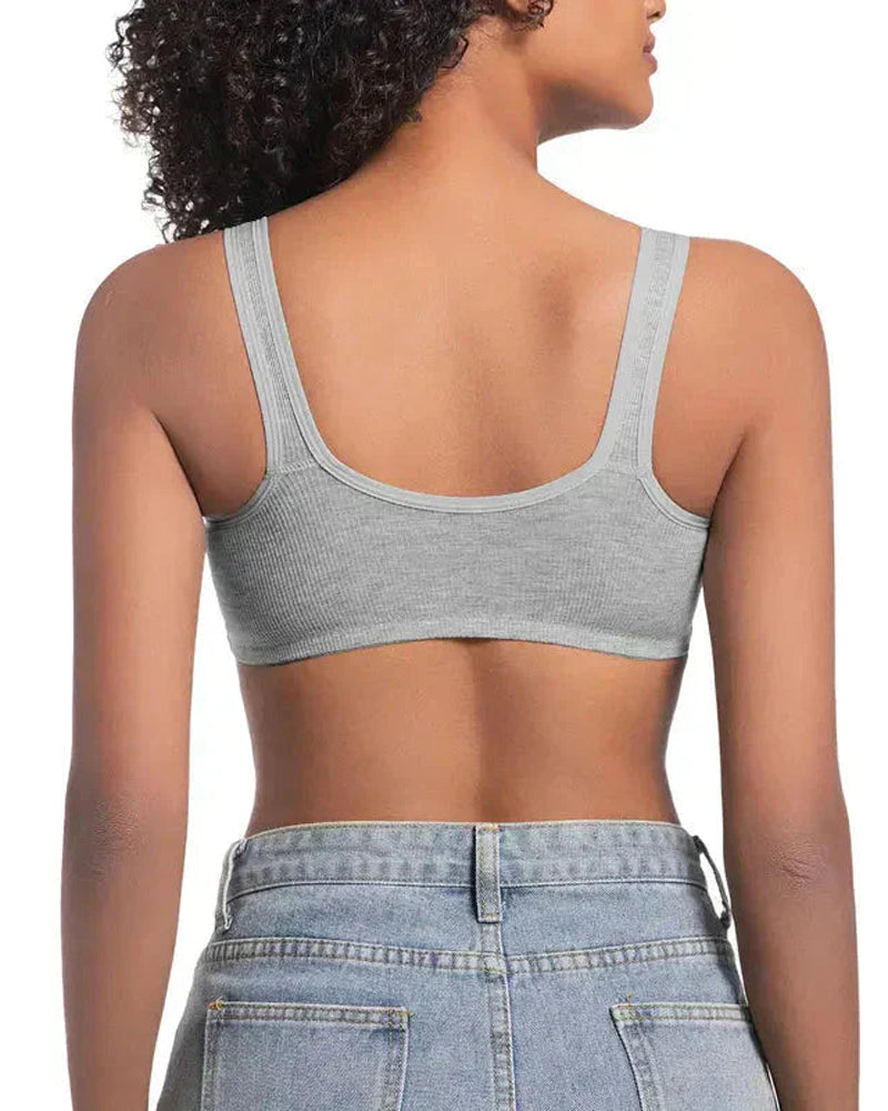 Adjustable Front Closure Push-Up Bra Wire-Free, Seamless & Side Support for Daily Wear, Spring-Summer Comfort