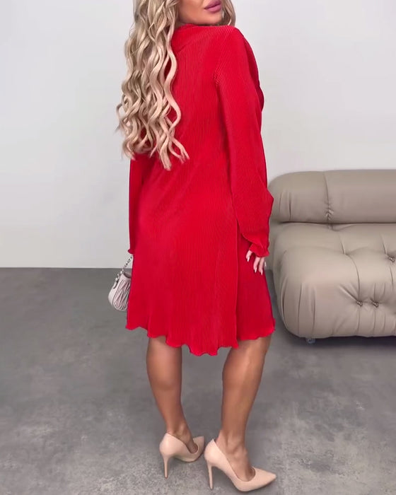 Casual Solid Color Knee-Length Dress