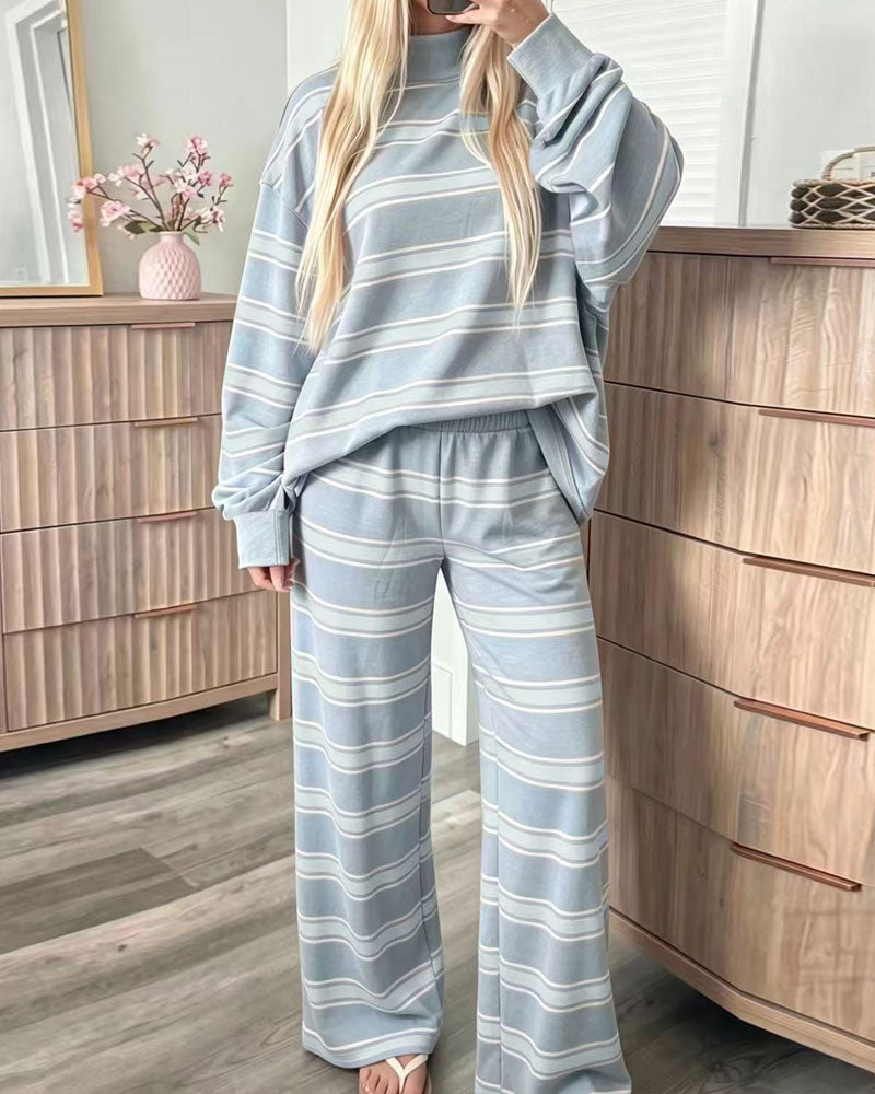 Striped Women's Casual Set