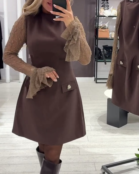 Stylish And Elegant Bell-Sleeved Dress