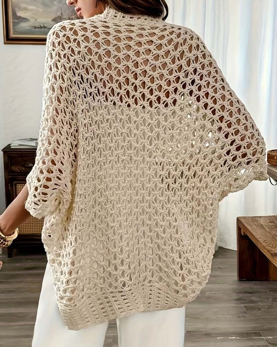 Hollow Out Loose Knit Cardigan