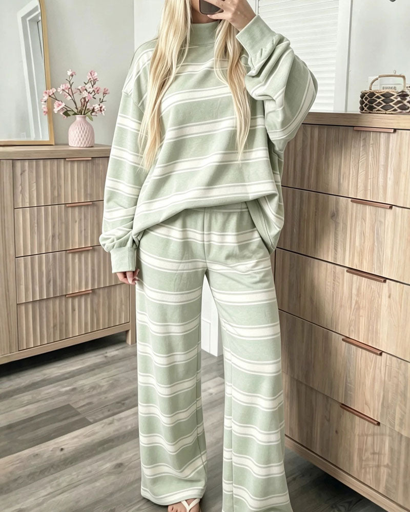 Striped Women's Casual Set