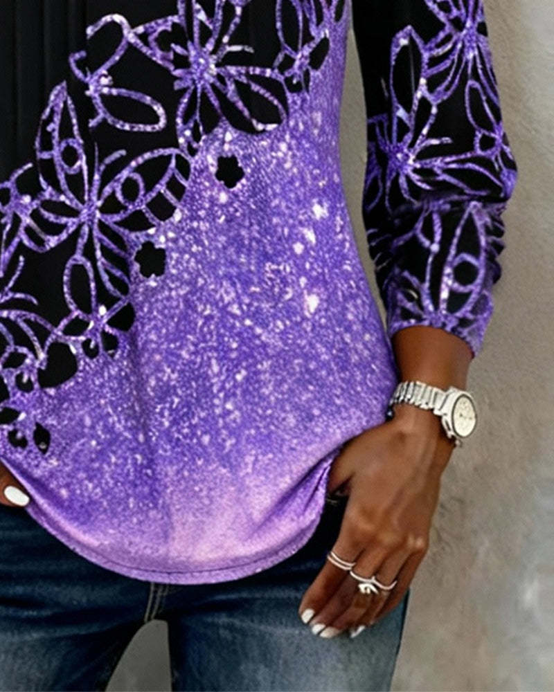 Long-Sleeved V-Neck Top