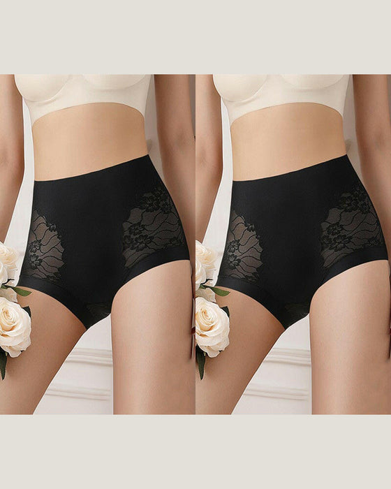 Women’s High-Waist Lace Seamless Stretch Silky Underwear