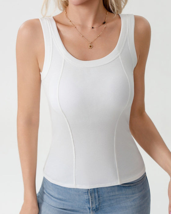 Solid Color Built In Bar Cami Top