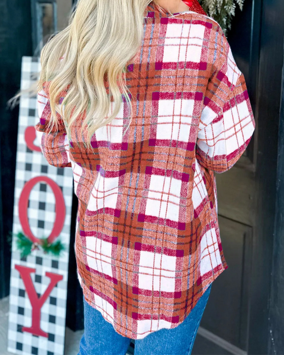 Checkered Woolen Shirt Relaxed Coat