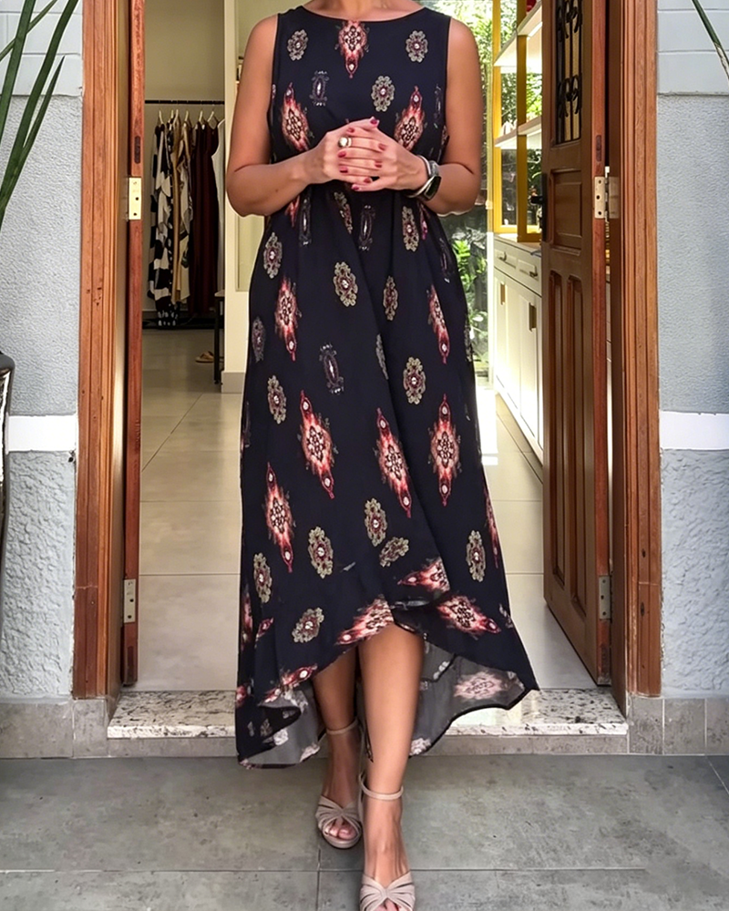 Sleeveless Irregular Hem Dress