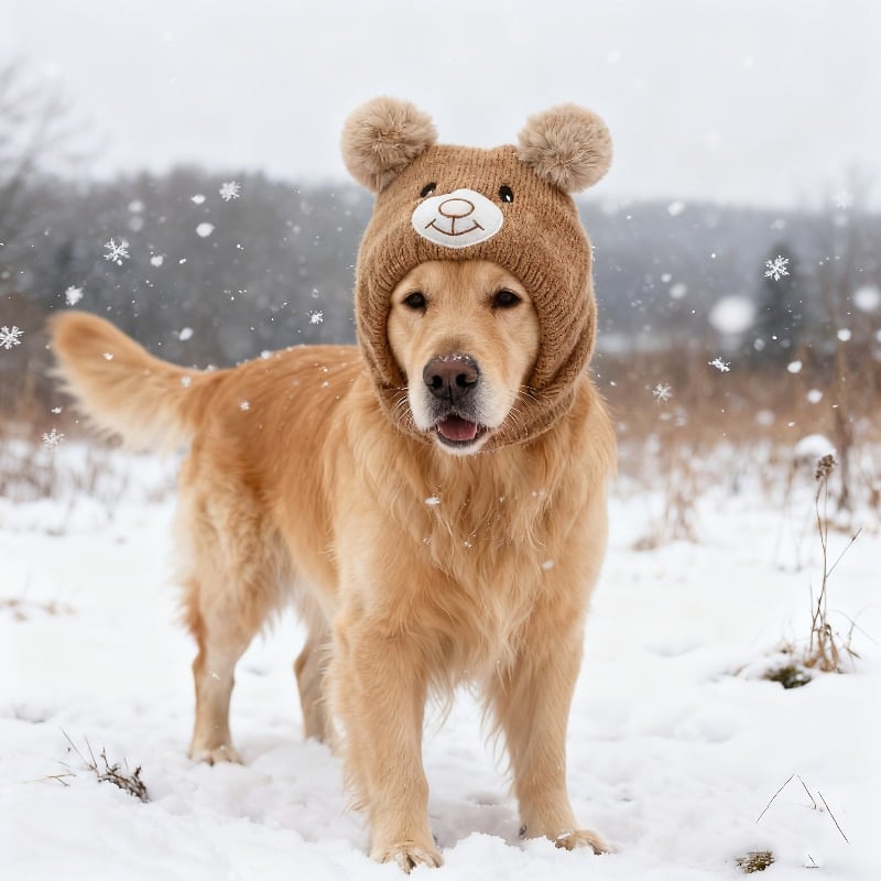 Large Dog Knitted Ear Scarf and Hat Set