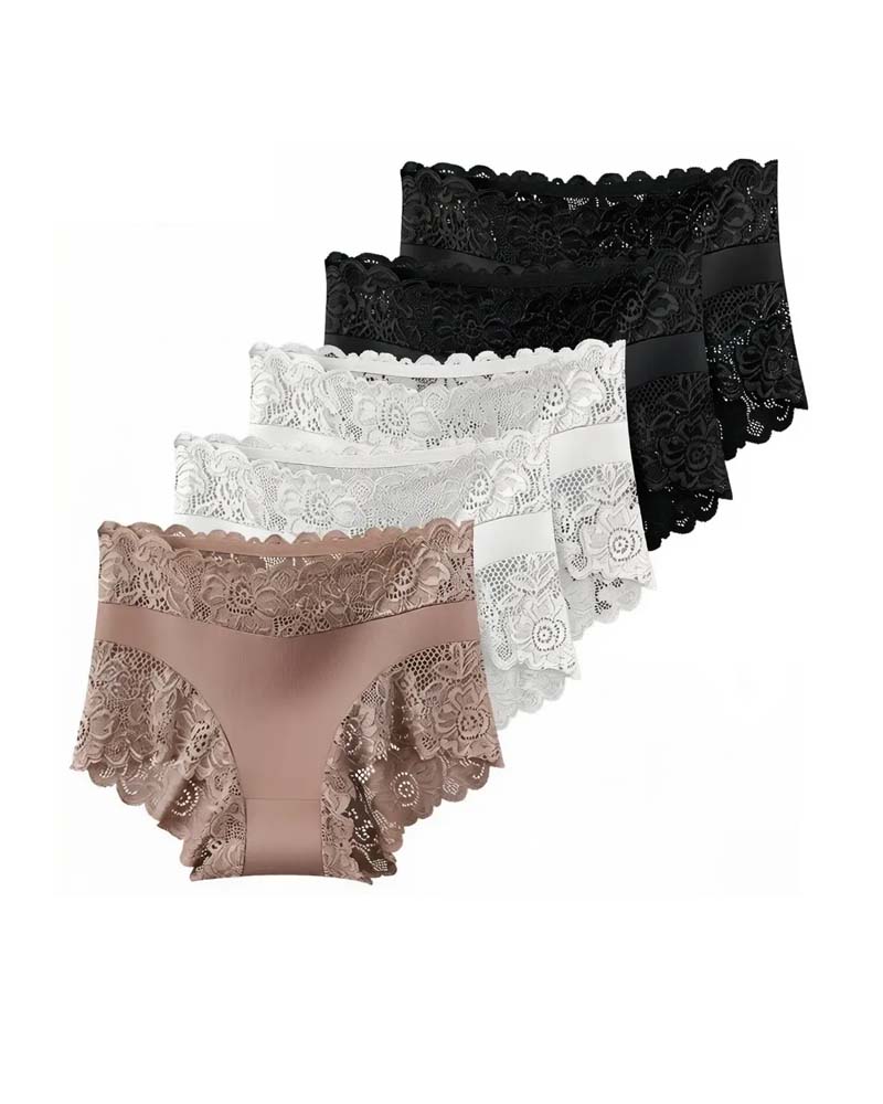 Solid Color Lace Panties